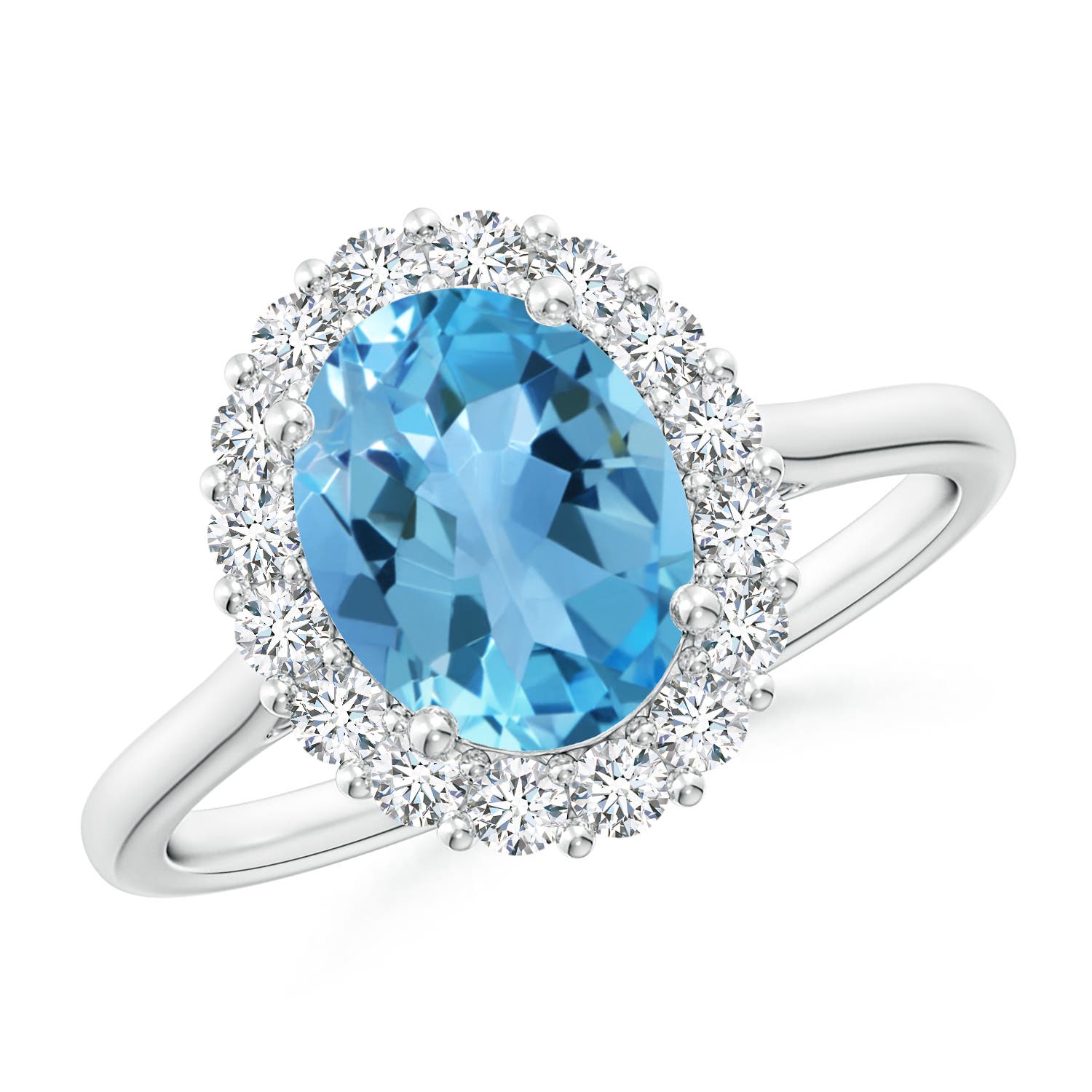 AA - Swiss Blue Topaz / 2.65 CT / 14 KT White Gold