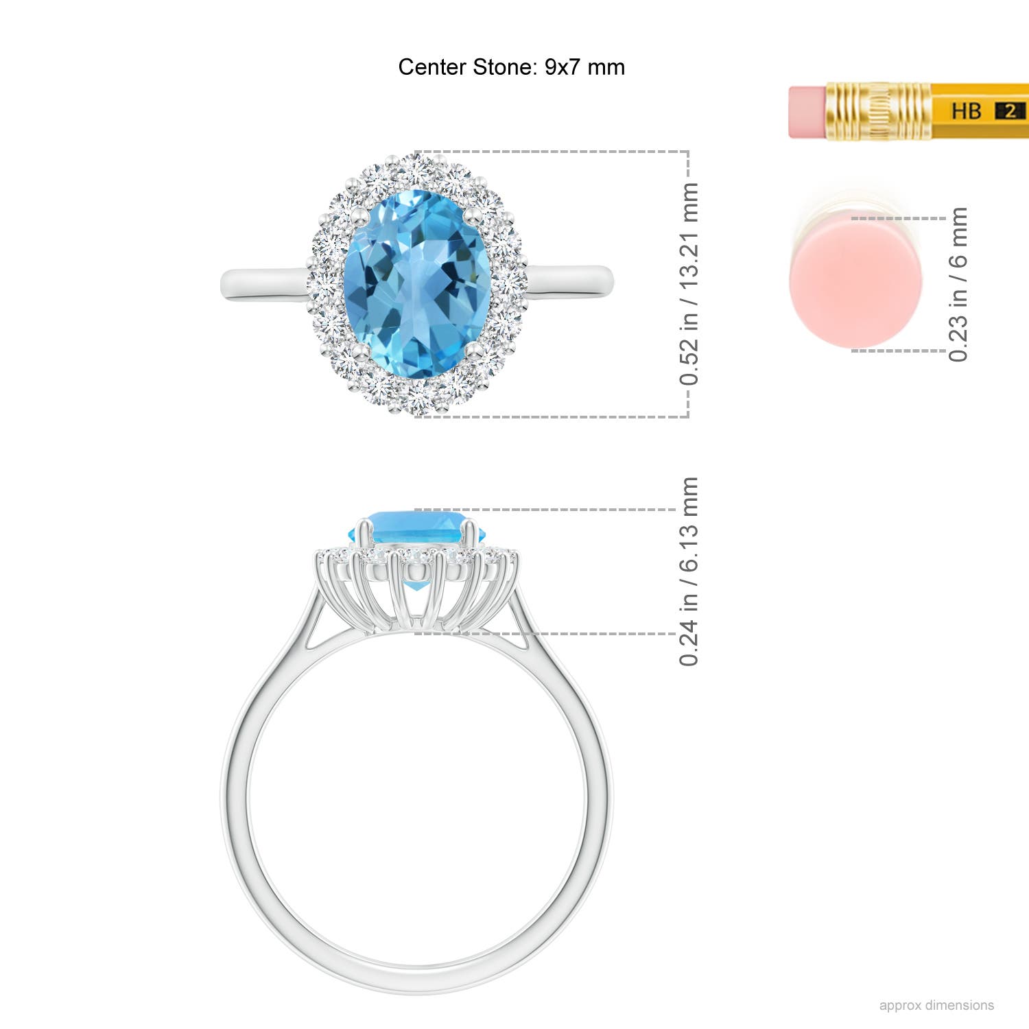 AA - Swiss Blue Topaz / 2.65 CT / 14 KT White Gold