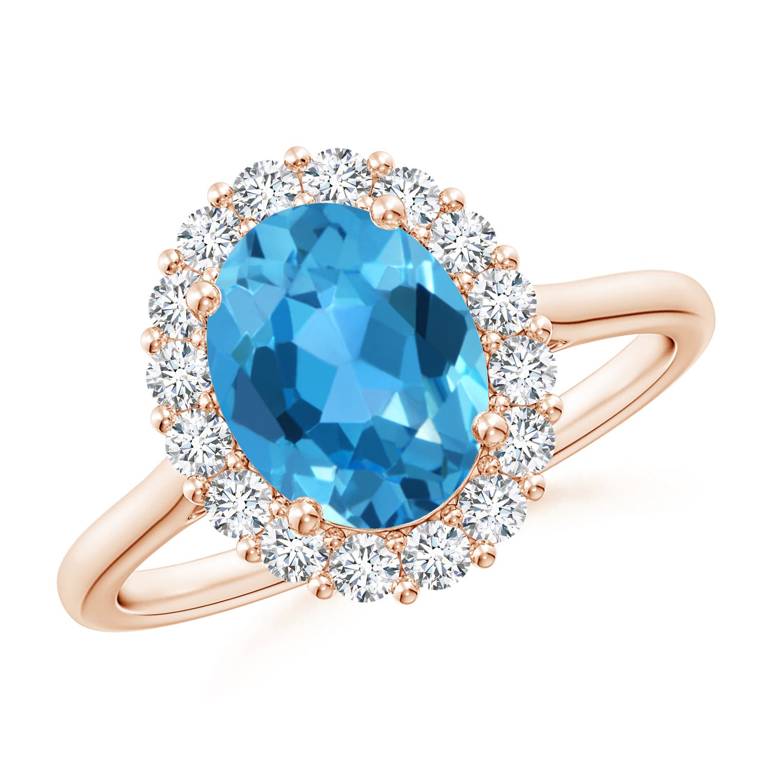 AAA - Swiss Blue Topaz / 2.65 CT / 14 KT Rose Gold