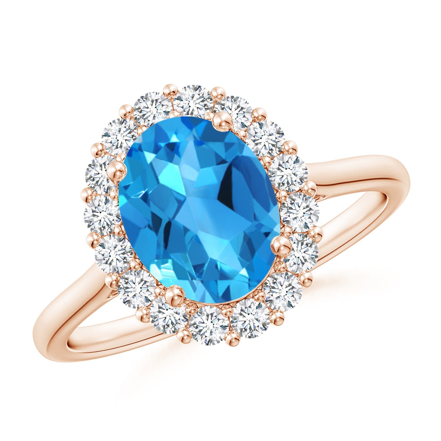 AAAA - Swiss Blue Topaz / 2.65 CT / 14 KT Rose Gold