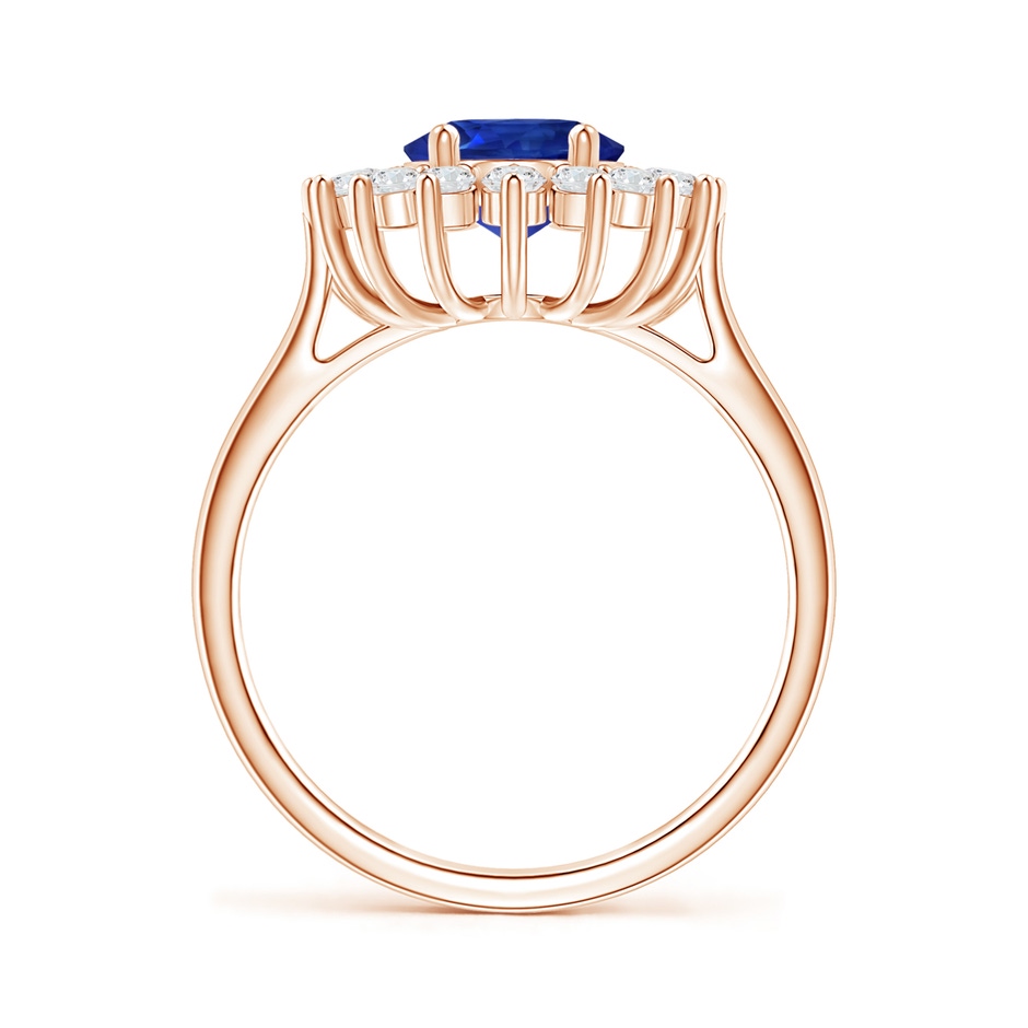 9.86x7.86x4.71mm AAA GIA Certified Oval Sapphire Ring with Floral Diamond Halo in Rose Gold side-1