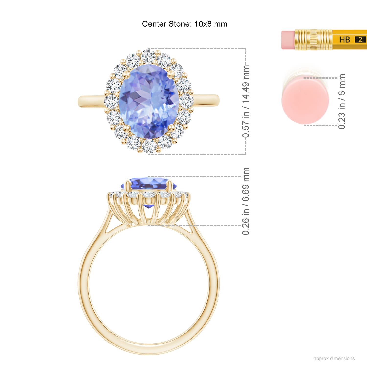 A - Tanzanite / 3.46 CT / 14 KT Yellow Gold