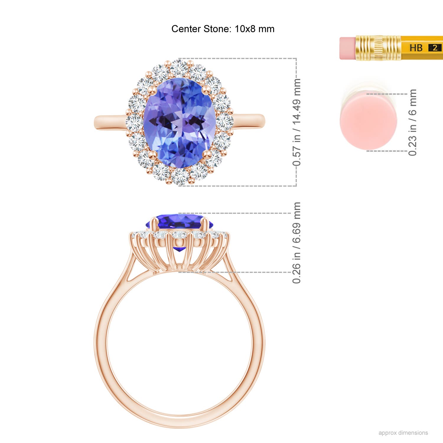 AA - Tanzanite / 3.46 CT / 14 KT Rose Gold