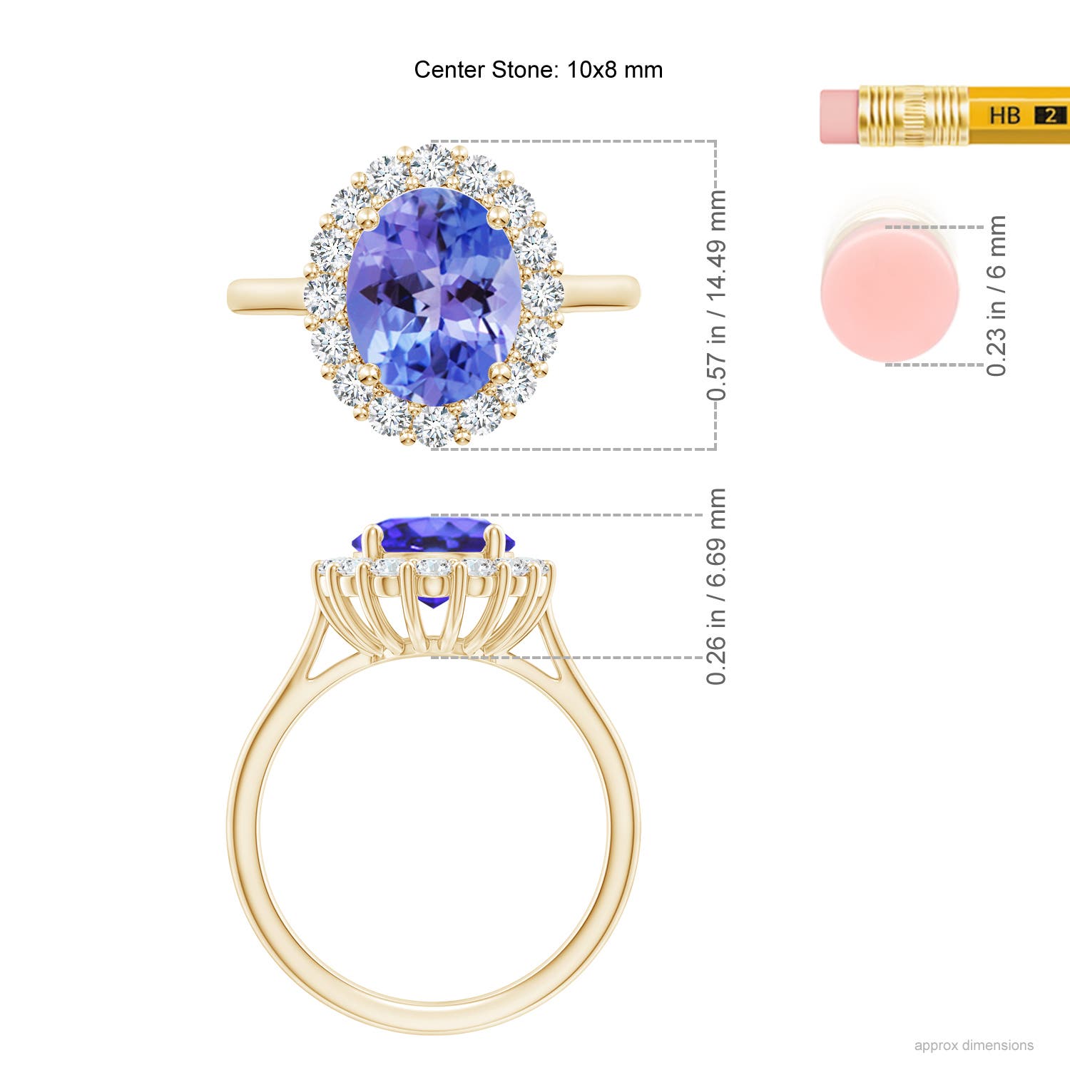 AA - Tanzanite / 3.46 CT / 14 KT Yellow Gold