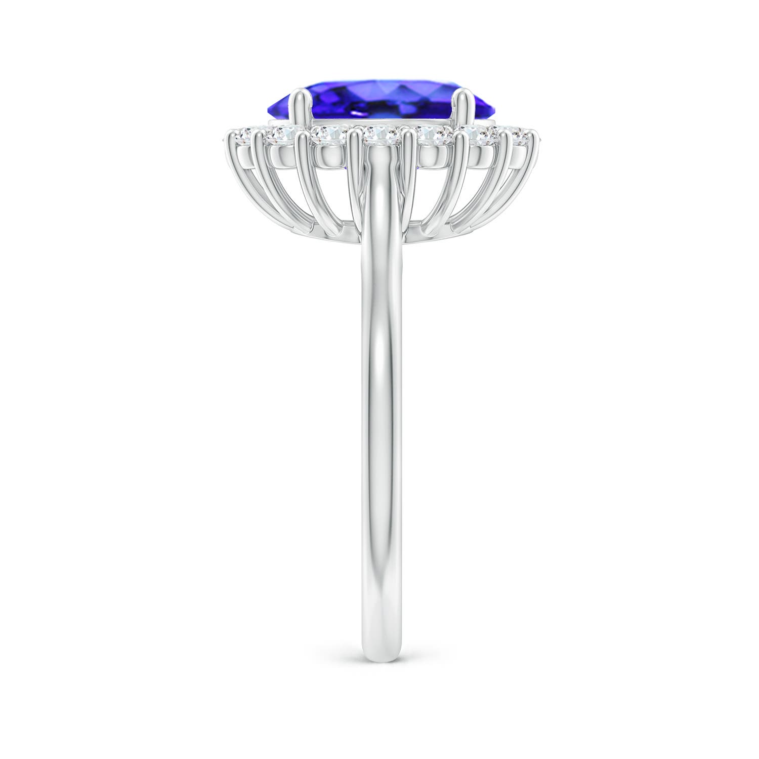 AAA - Tanzanite / 3.46 CT / 14 KT White Gold