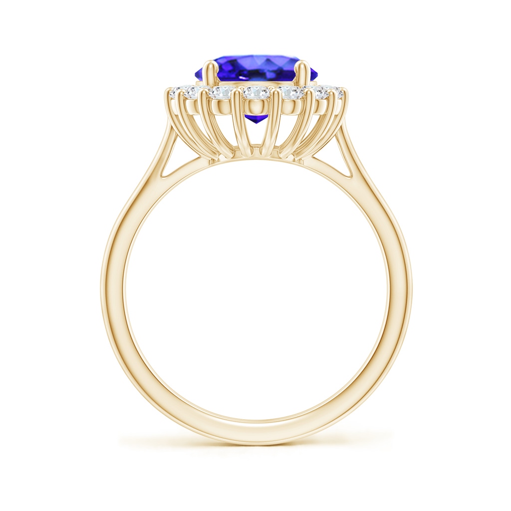 Oval Tanzanite Ring with Floral Diamond Halo | Angara