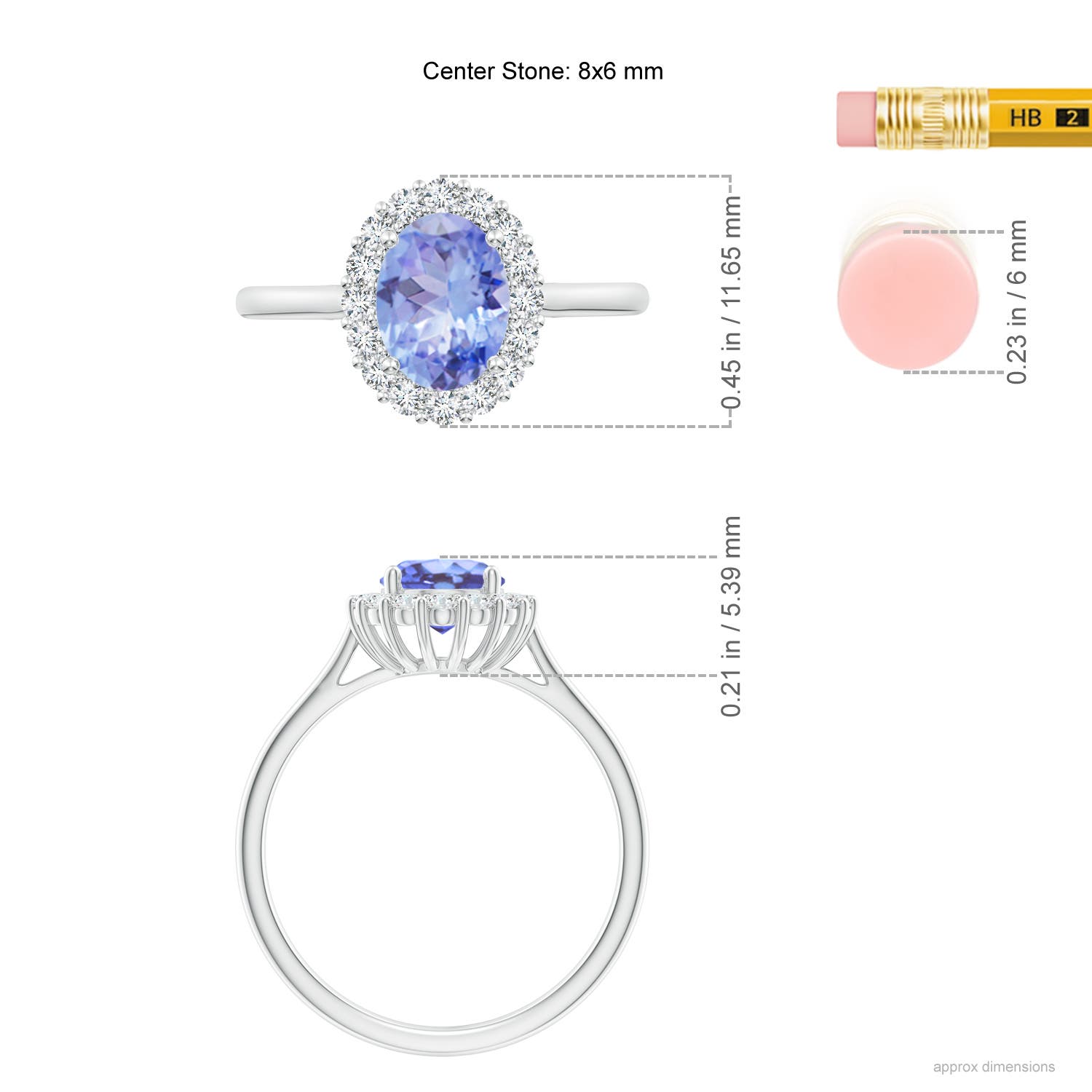 A - Tanzanite / 1.54 CT / 14 KT White Gold