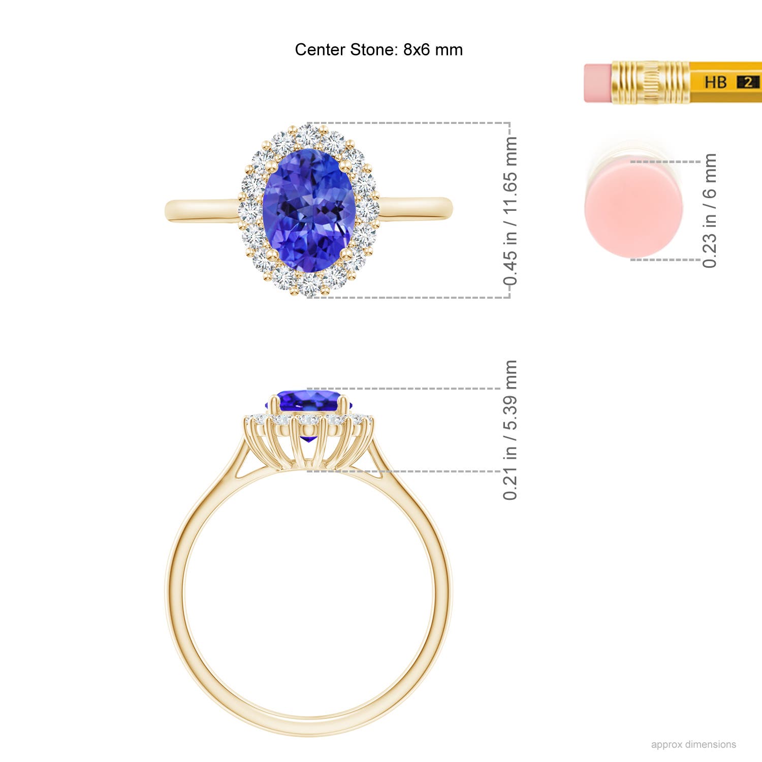 AAA - Tanzanite / 1.54 CT / 14 KT Yellow Gold