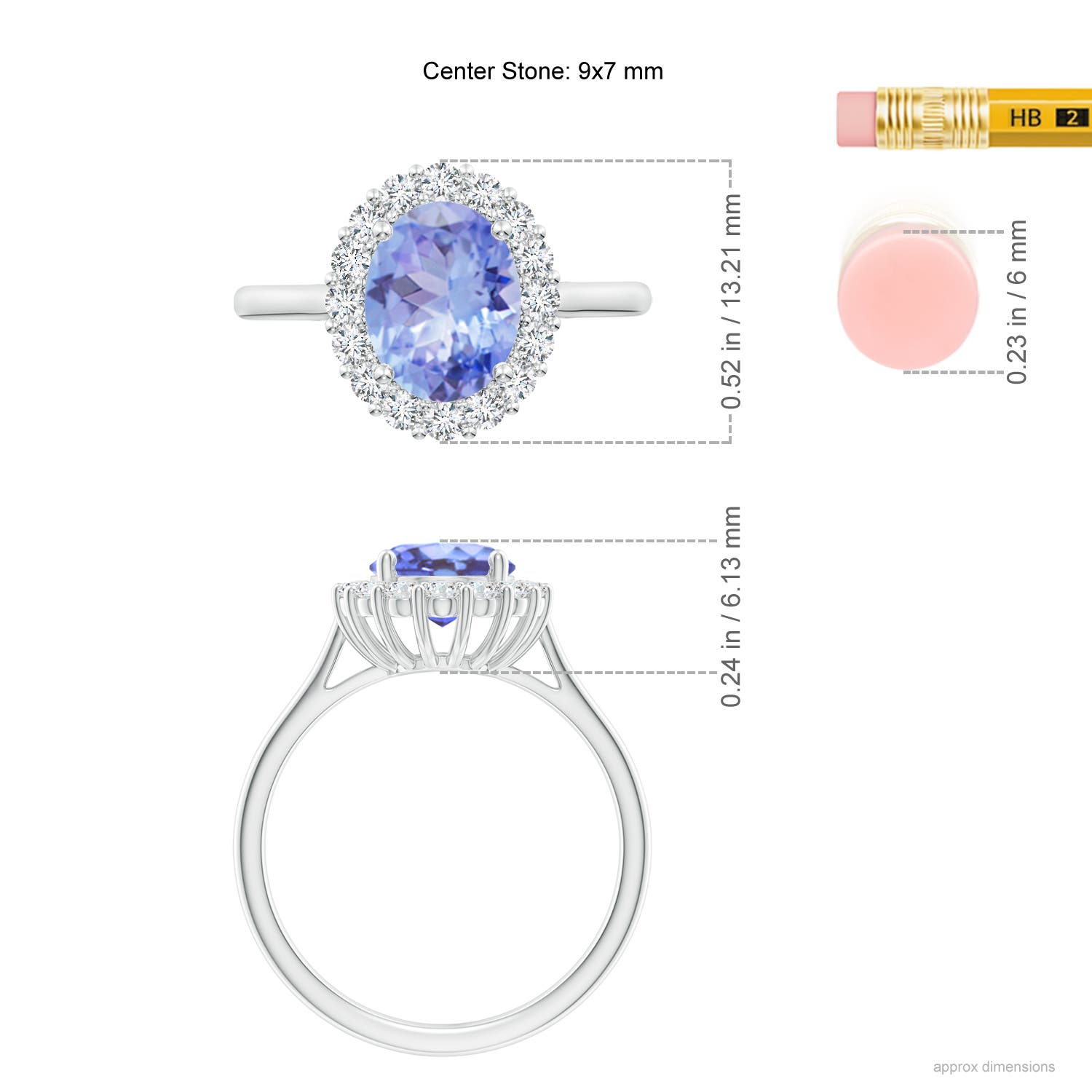 A - Tanzanite / 2.3 CT / 14 KT White Gold