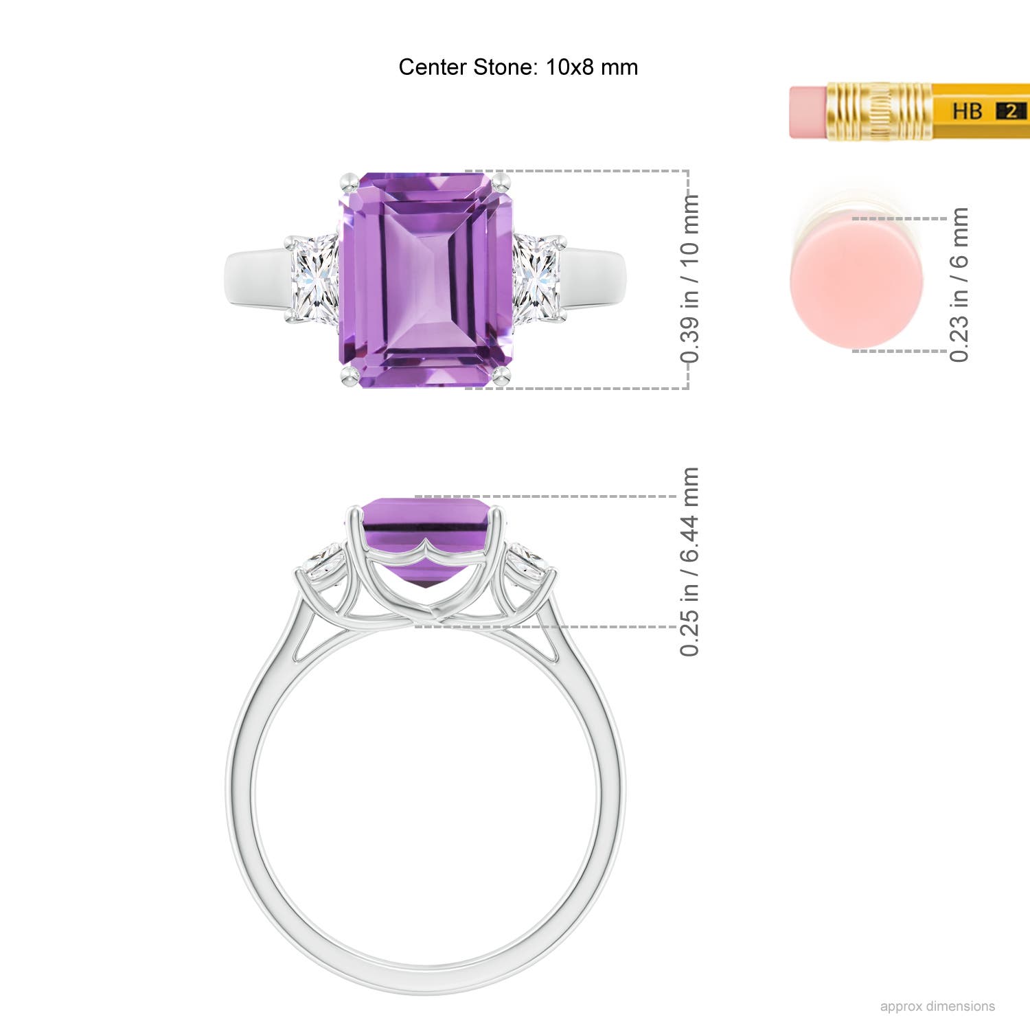 A - Amethyst / 3.22 CT / 14 KT White Gold