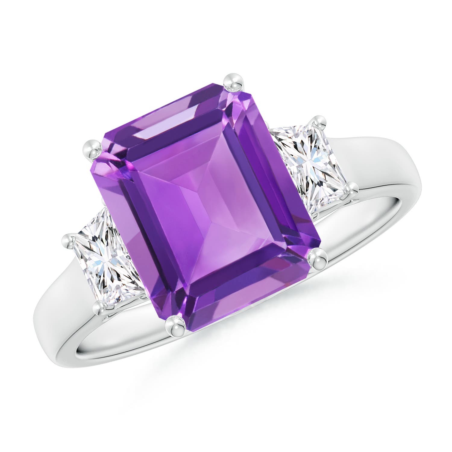 AA- Amethyst / 3.22 CT / 14 KT White Gold