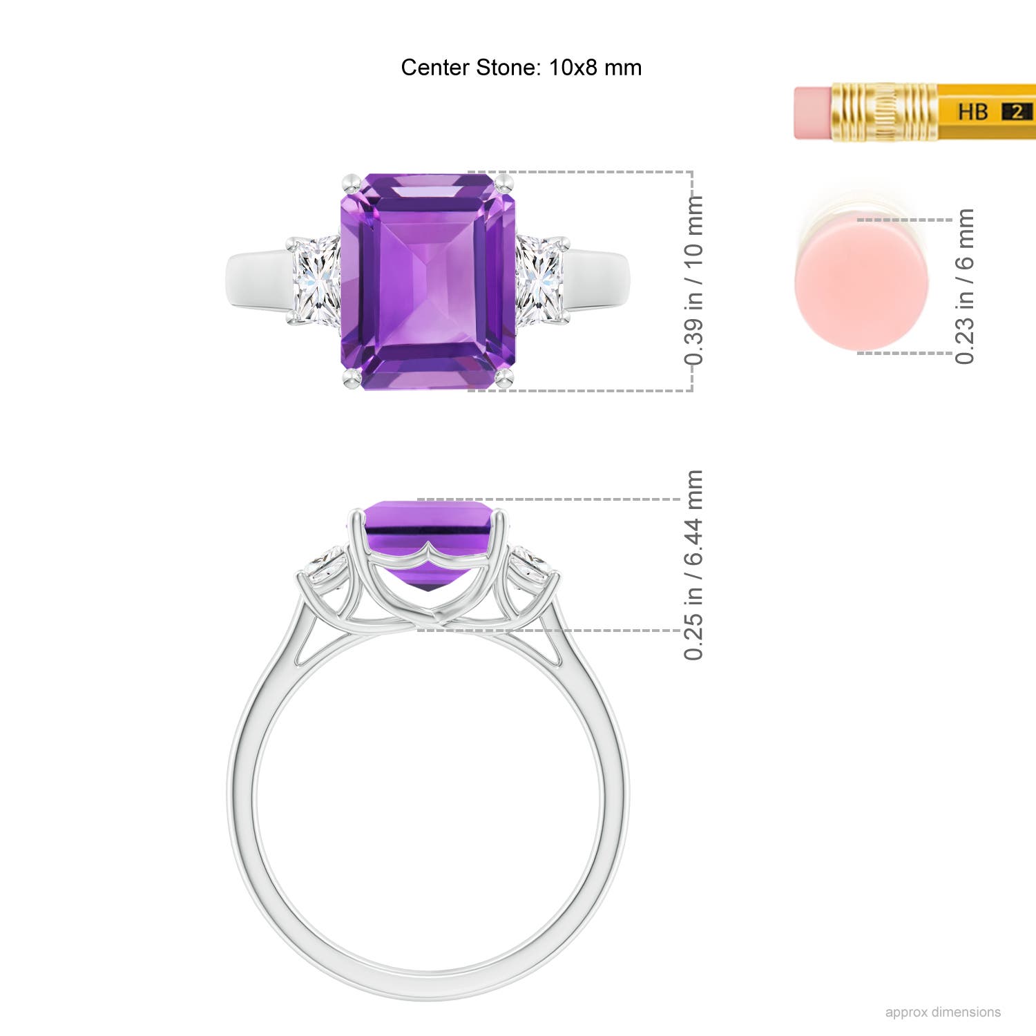 AA- Amethyst / 3.22 CT / 14 KT White Gold