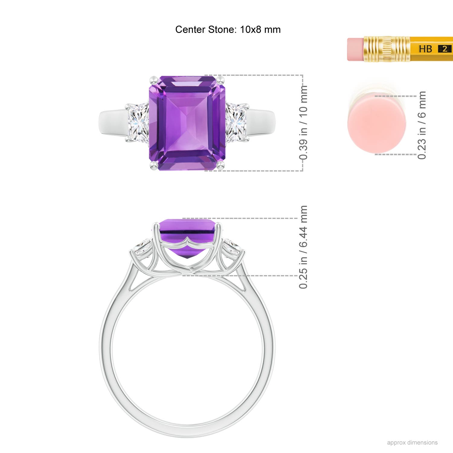 AA - Amethyst / 3.22 CT / 14 KT White Gold