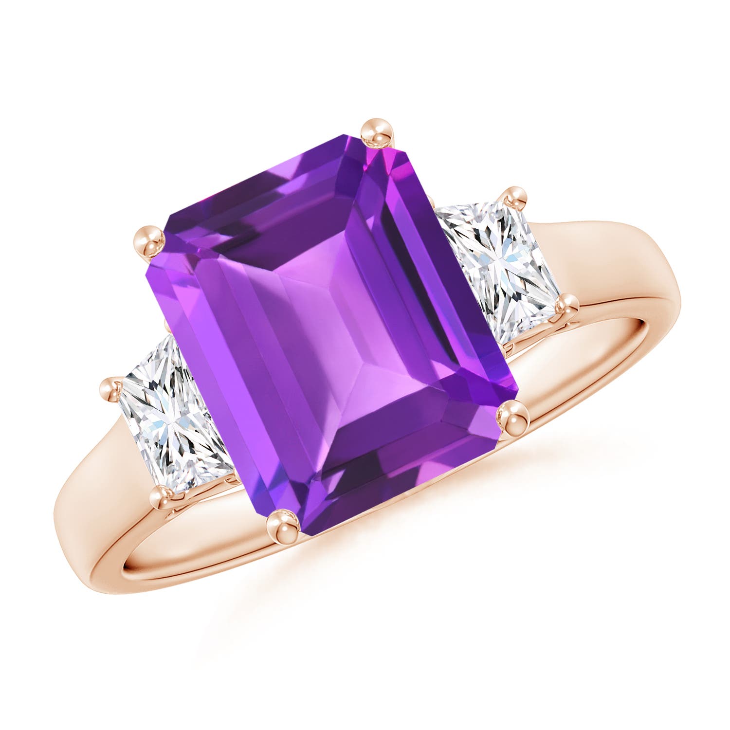 AAA- Amethyst / 3.22 CT / 14 KT Rose Gold