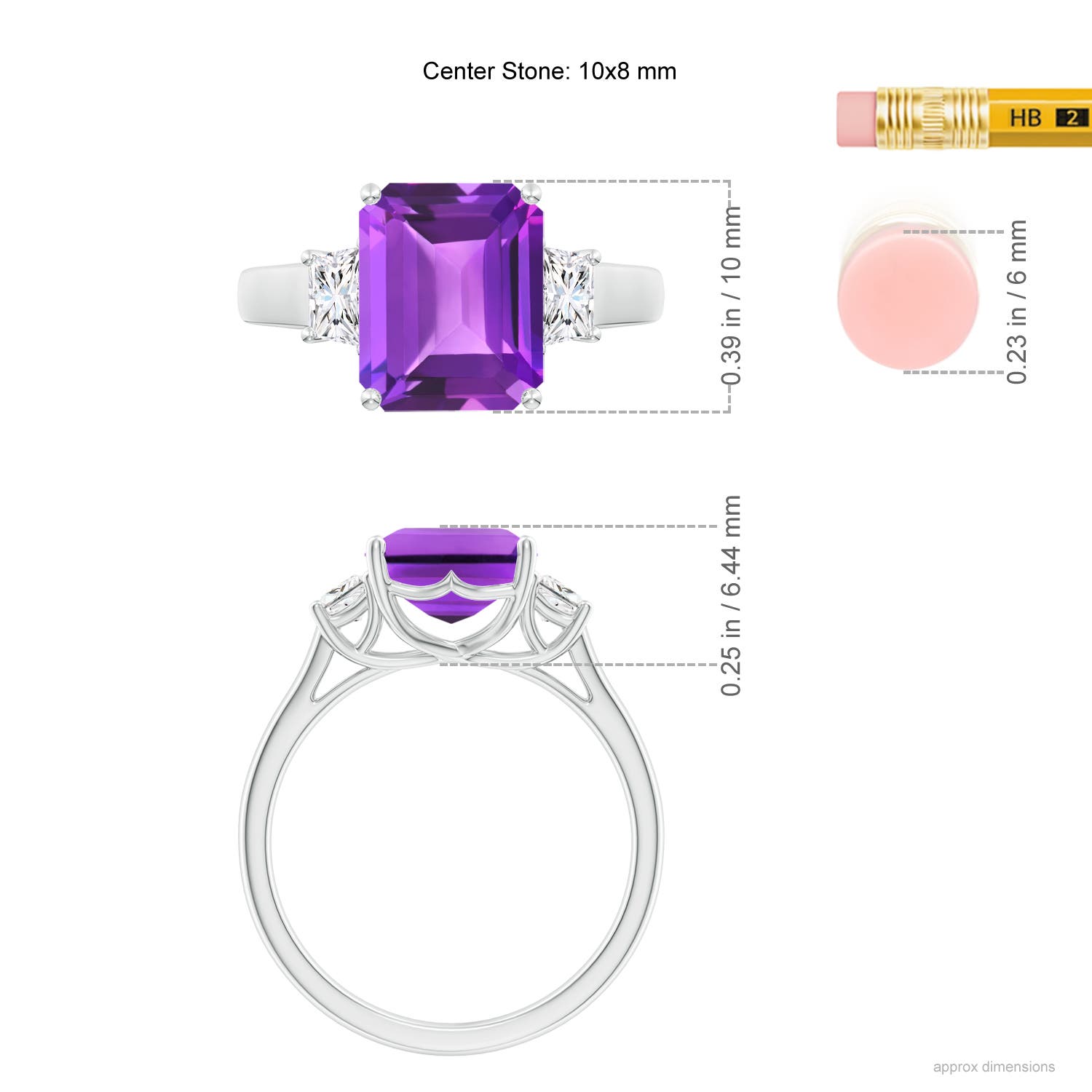 AAA - Amethyst / 3.22 CT / 14 KT White Gold