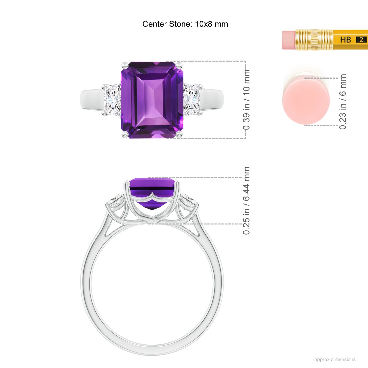 AAAA - Amethyst / 3.22 CT / 14 KT White Gold