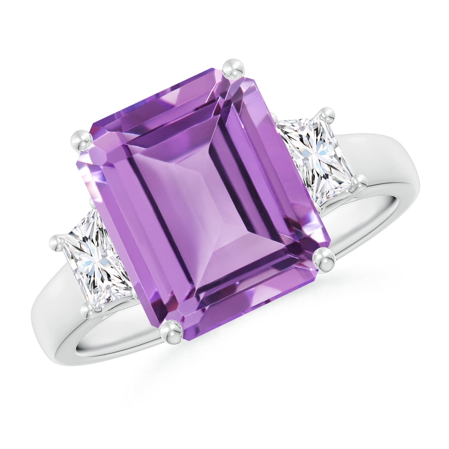 A- Amethyst / 4.32 CT / 14 KT White Gold