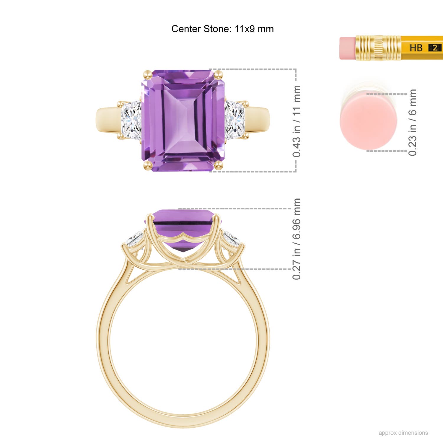 A - Amethyst / 4.32 CT / 14 KT Yellow Gold