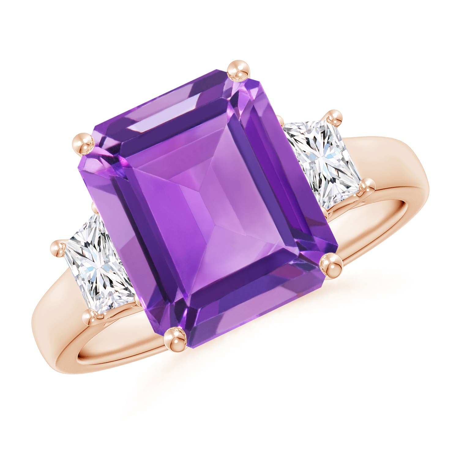 AA- Amethyst / 4.32 CT / 14 KT Rose Gold