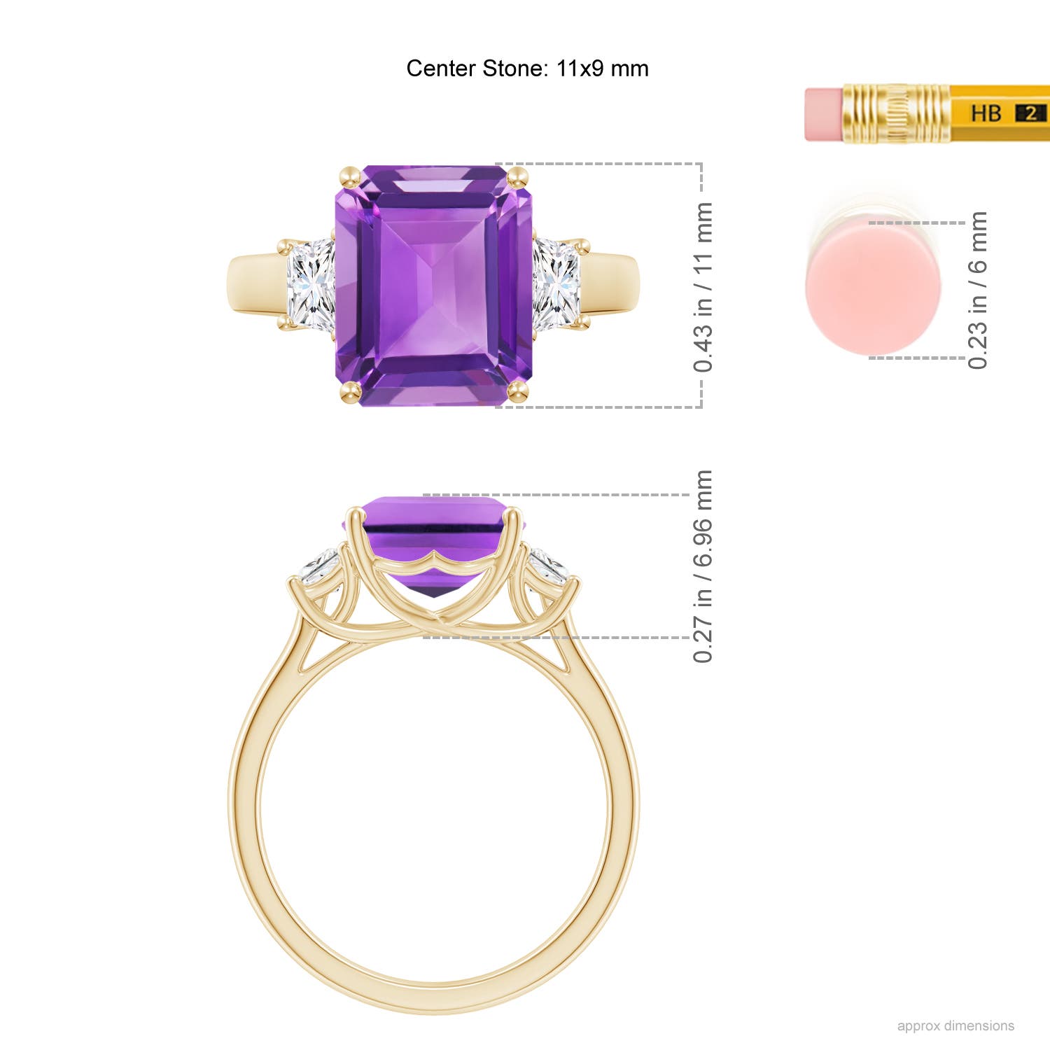 AA- Amethyst / 4.32 CT / 14 KT Yellow Gold