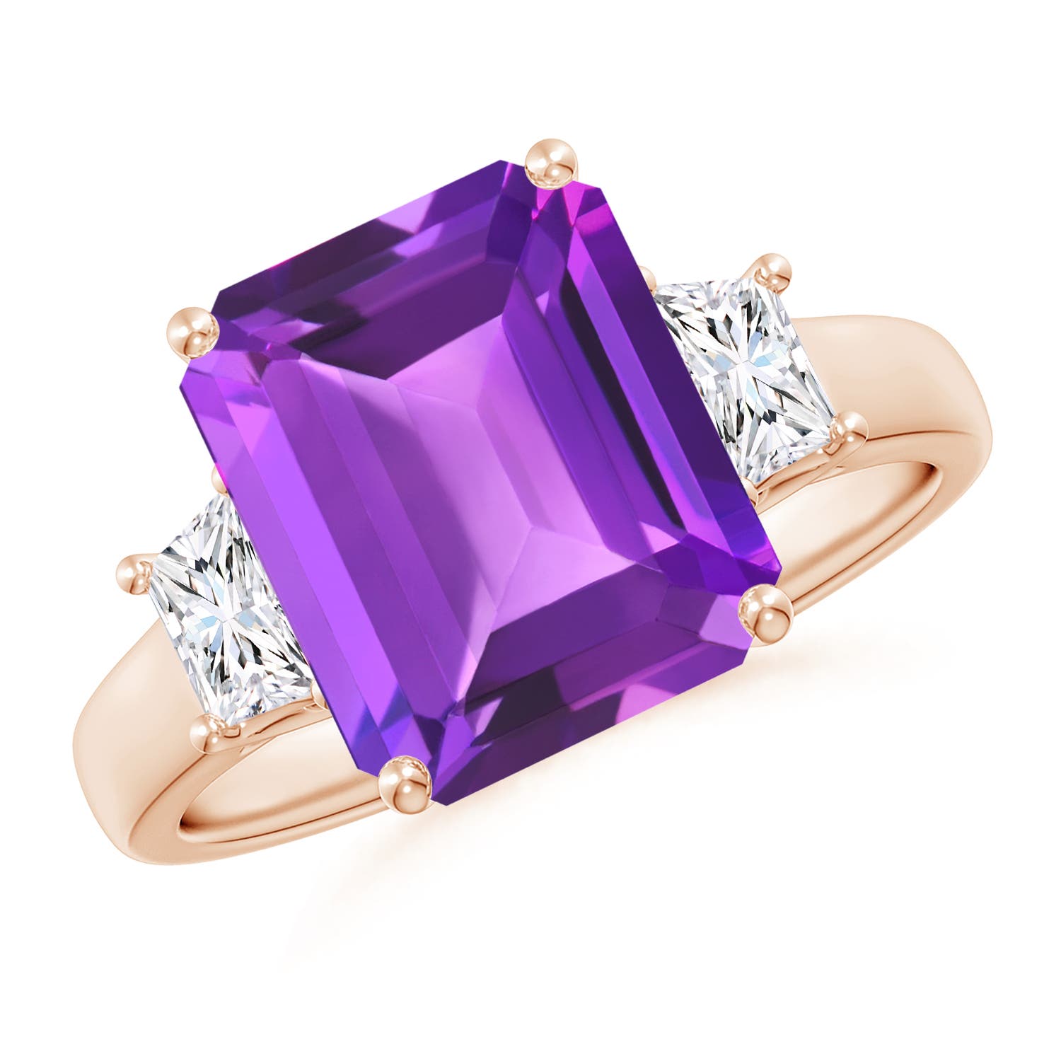 AAA- Amethyst / 4.32 CT / 14 KT Rose Gold