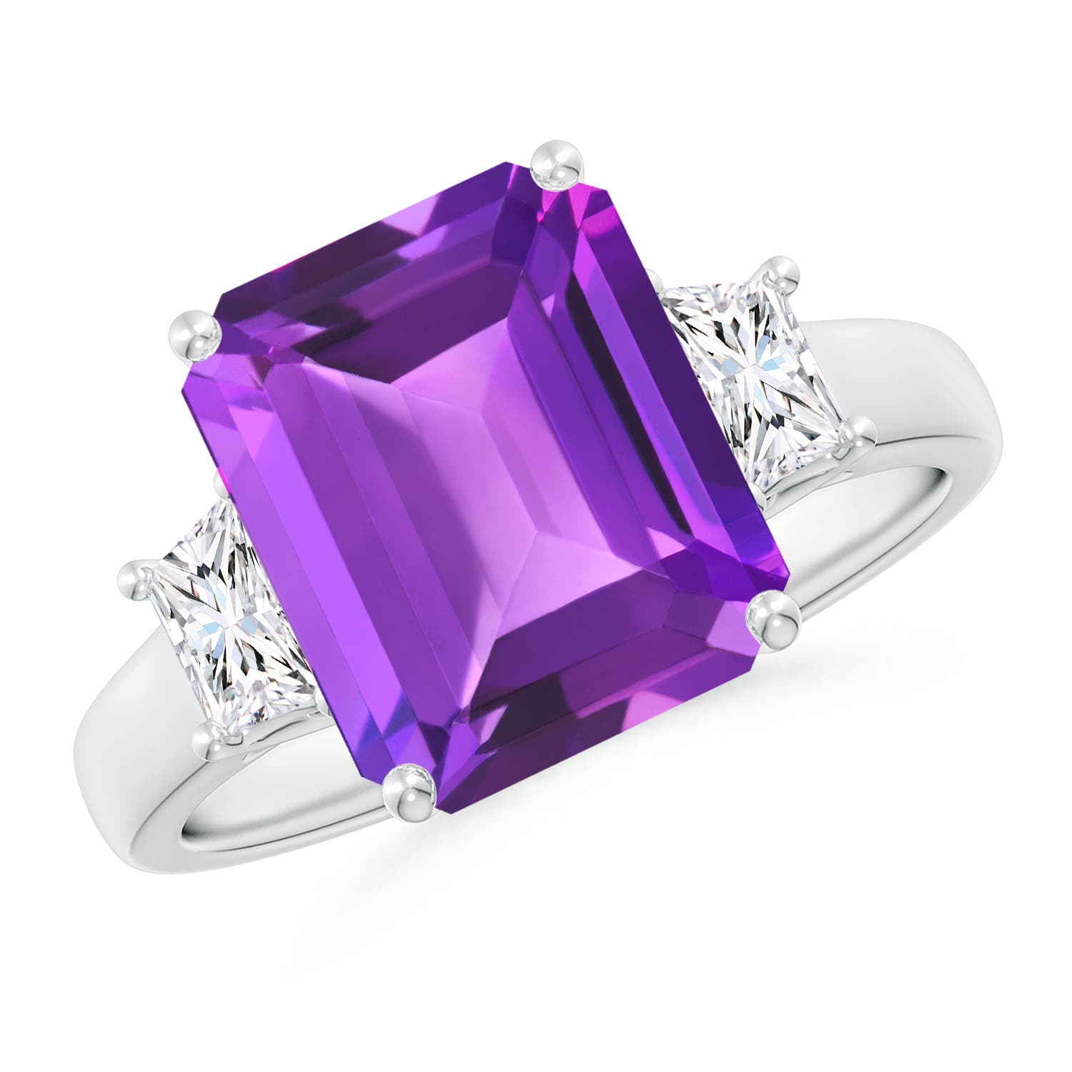 AAA - Amethyst / 4.32 CT / 14 KT White Gold