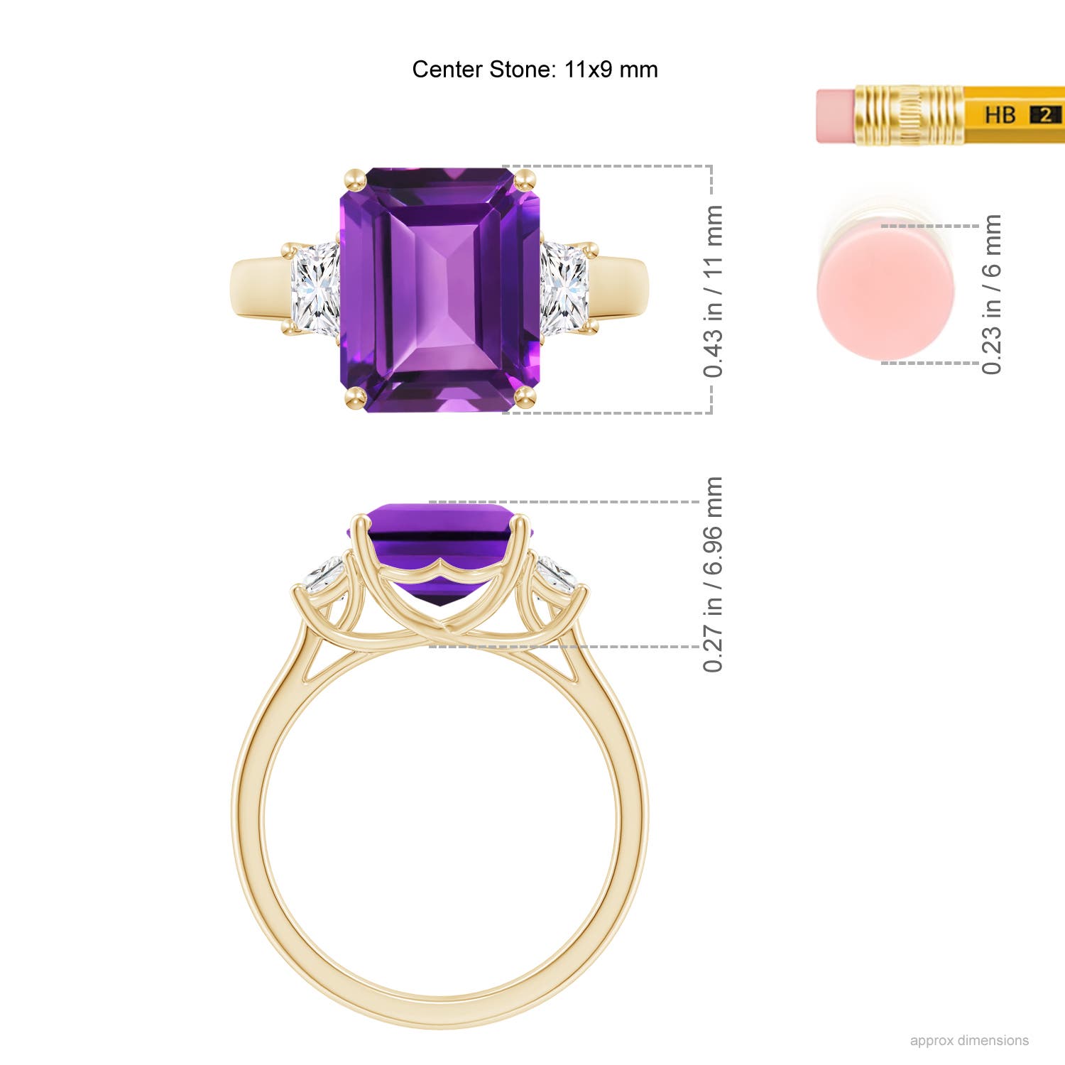 AAAA- Amethyst / 4.32 CT / 14 KT Yellow Gold