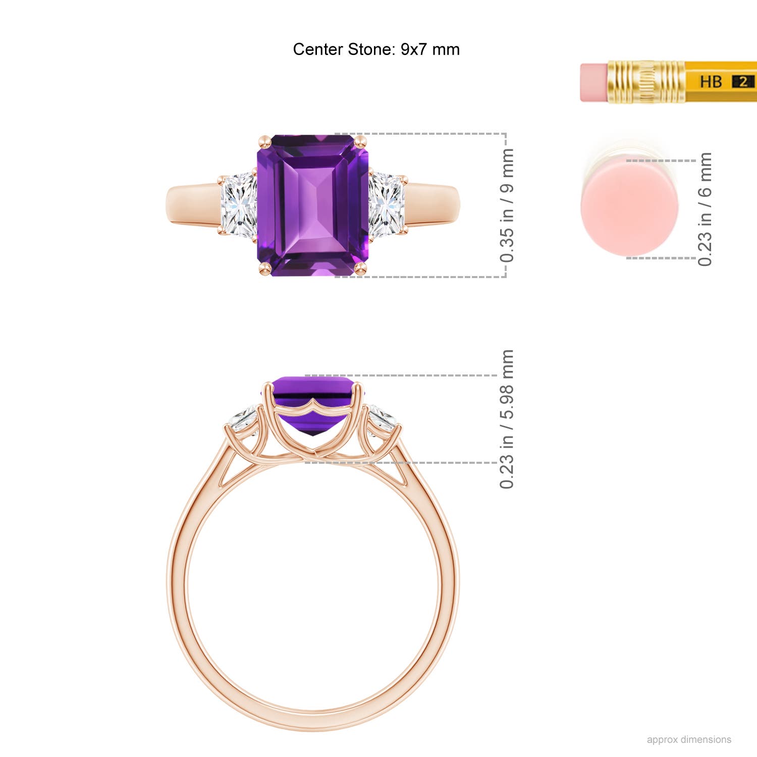 AAAA - Amethyst / 2.52 CT / 14 KT Rose Gold