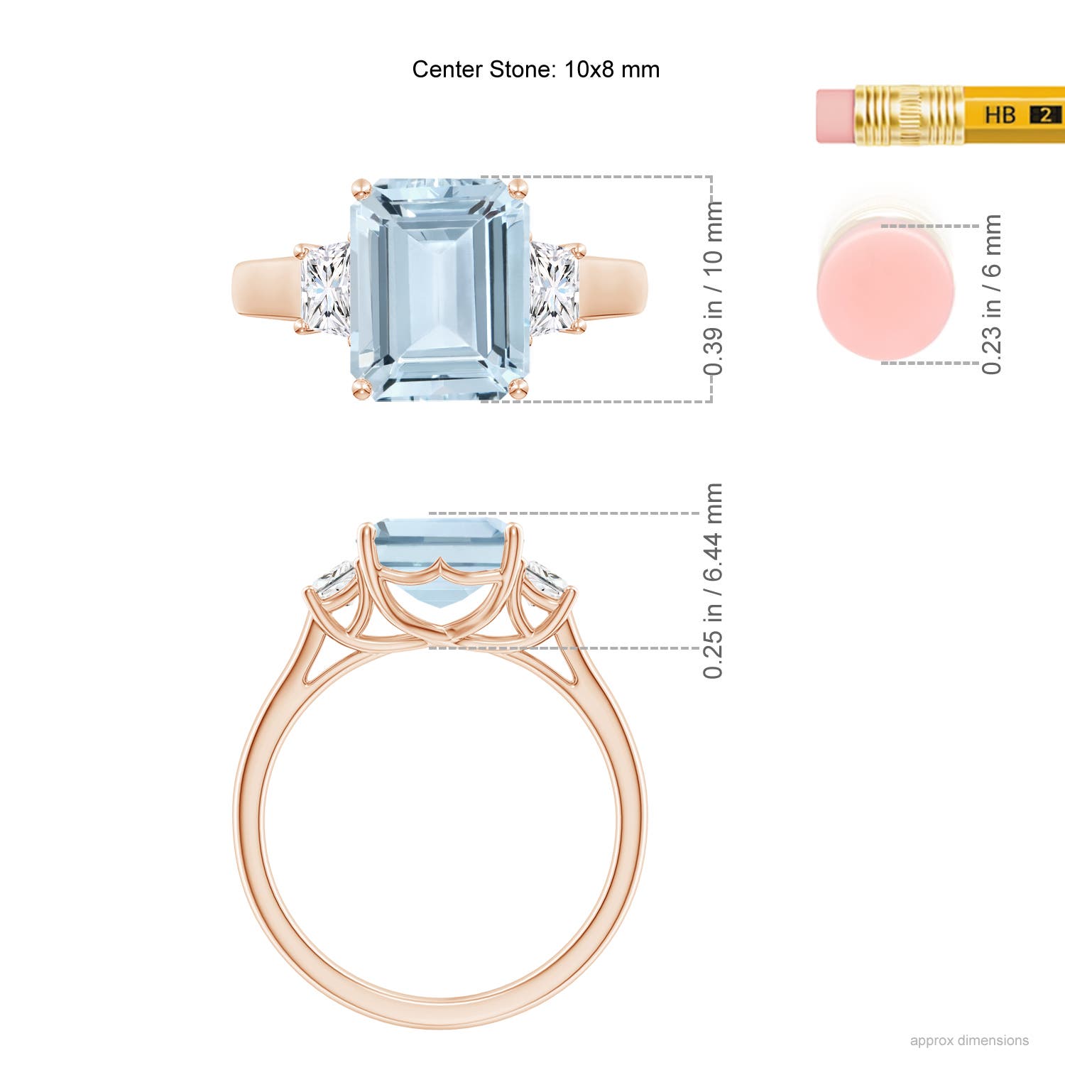 A - Aquamarine / 3.32 CT / 14 KT Rose Gold