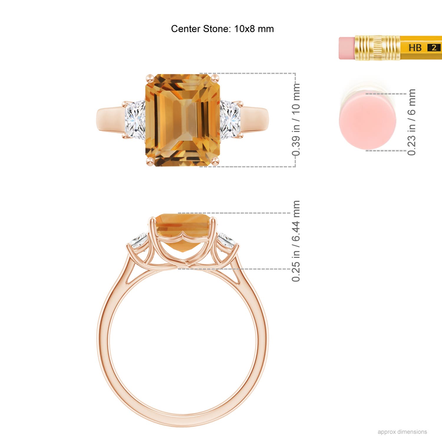 A - Citrine / 3.42 CT / 14 KT Rose Gold