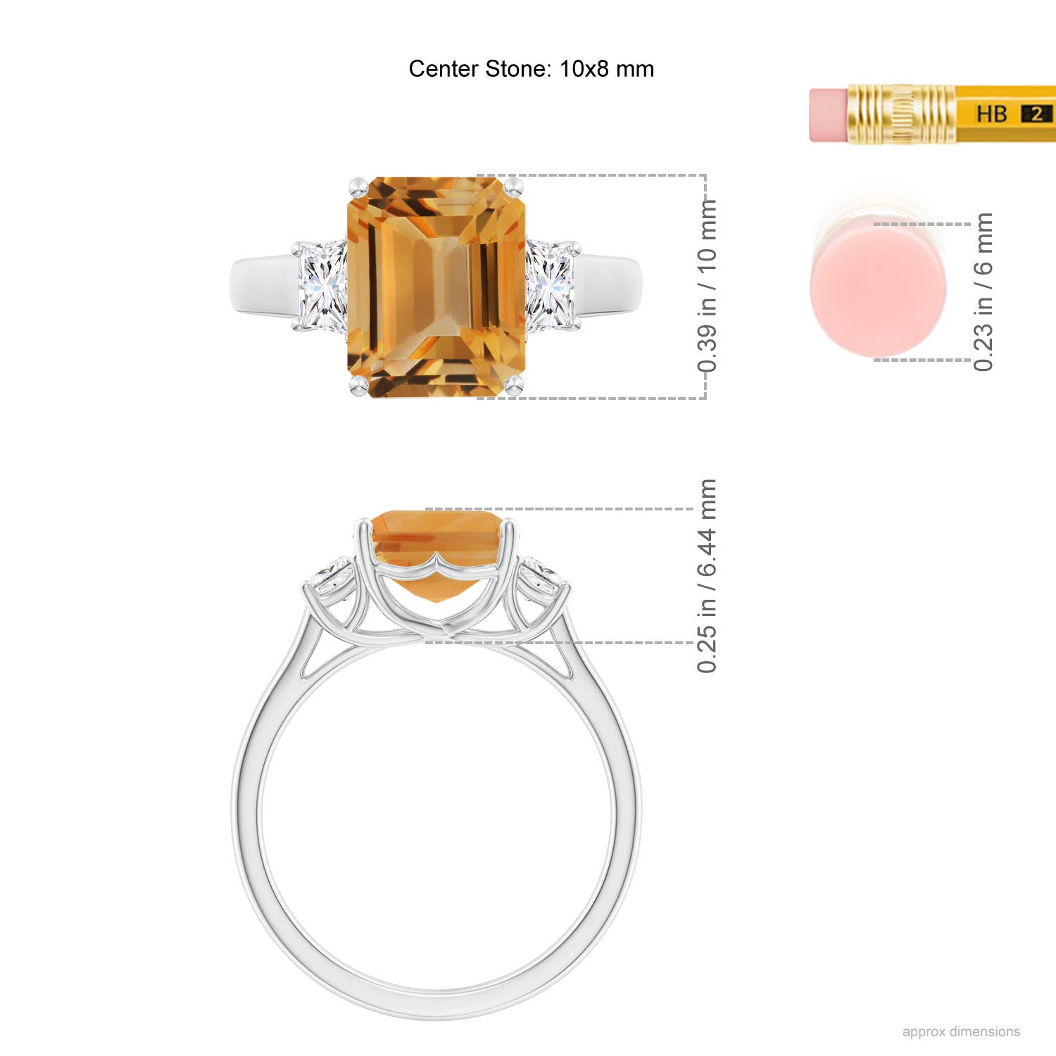 A - Citrine / 3.42 CT / 14 KT White Gold