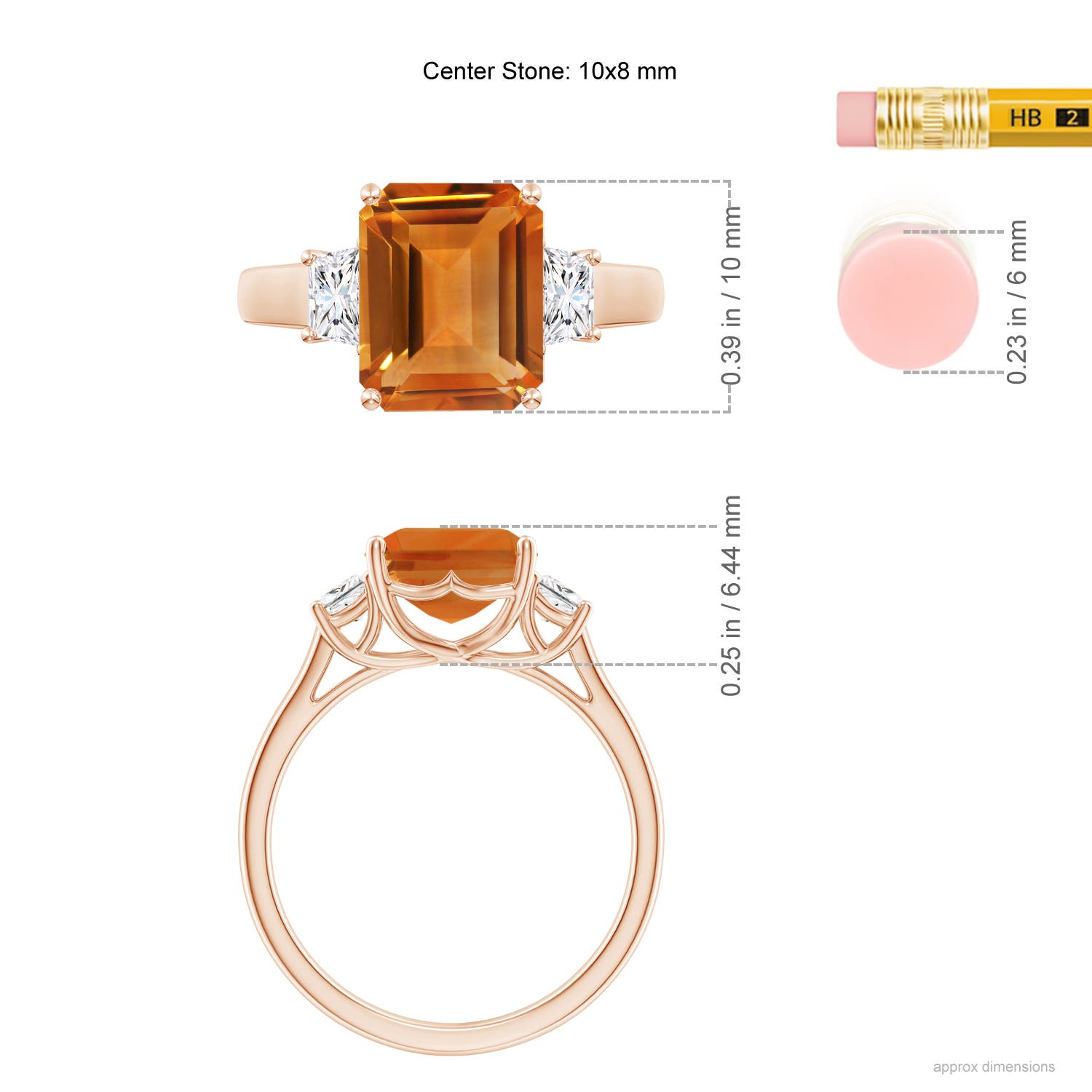 AAA - Citrine / 3.42 CT / 14 KT Rose Gold