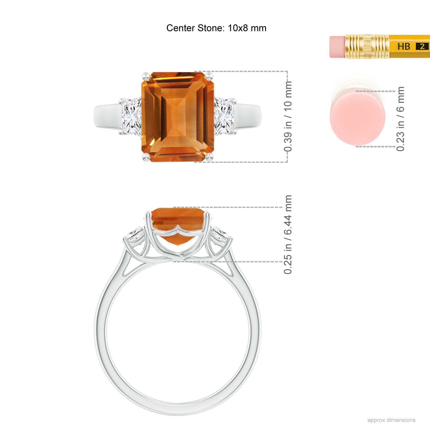 AAA - Citrine / 3.42 CT / 14 KT White Gold