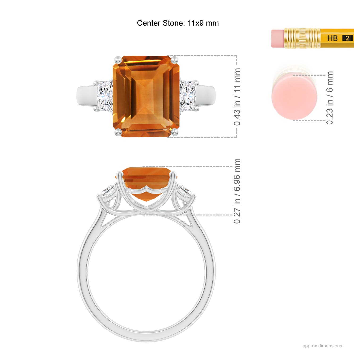 AAA - Citrine / 4.52 CT / 14 KT White Gold