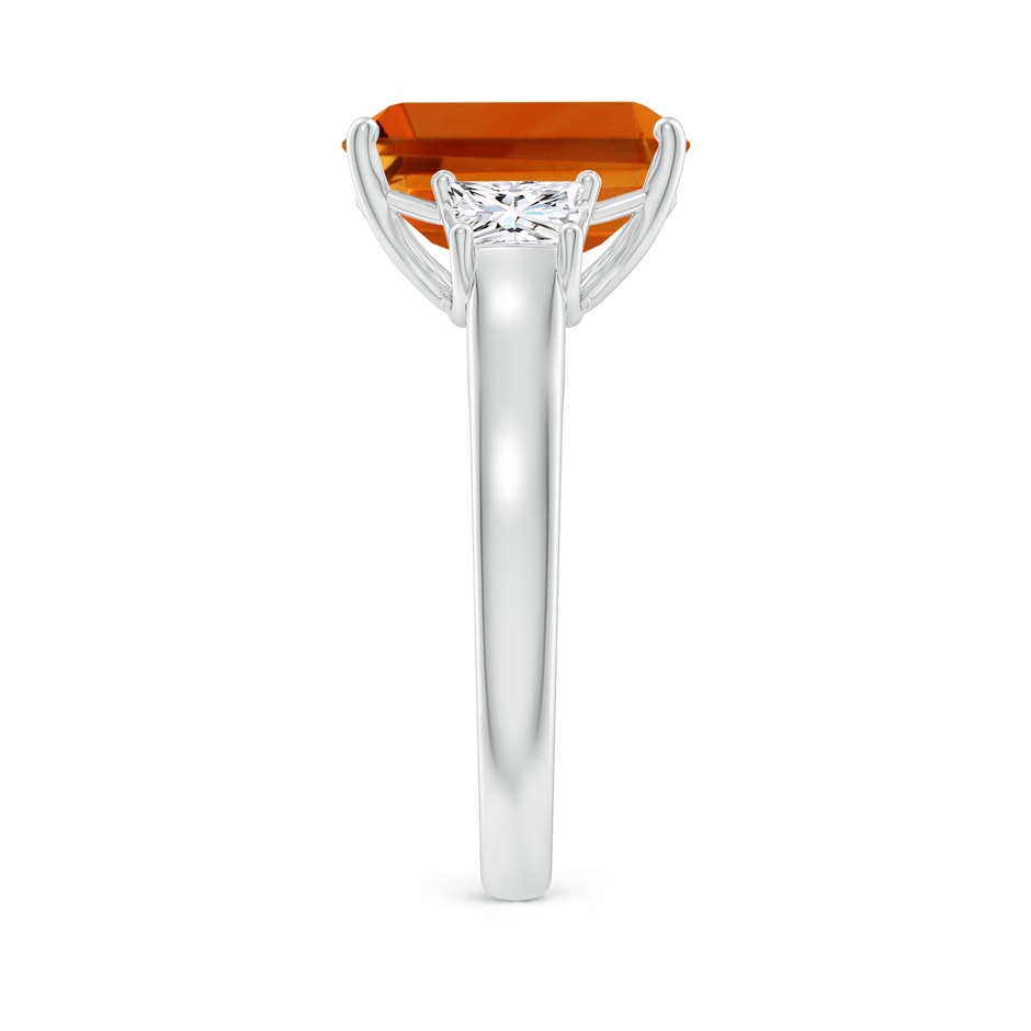 11x9mm AAAA Three Stone Emerald-Cut Citrine and Diamond Ring in P950 Platinum side-2