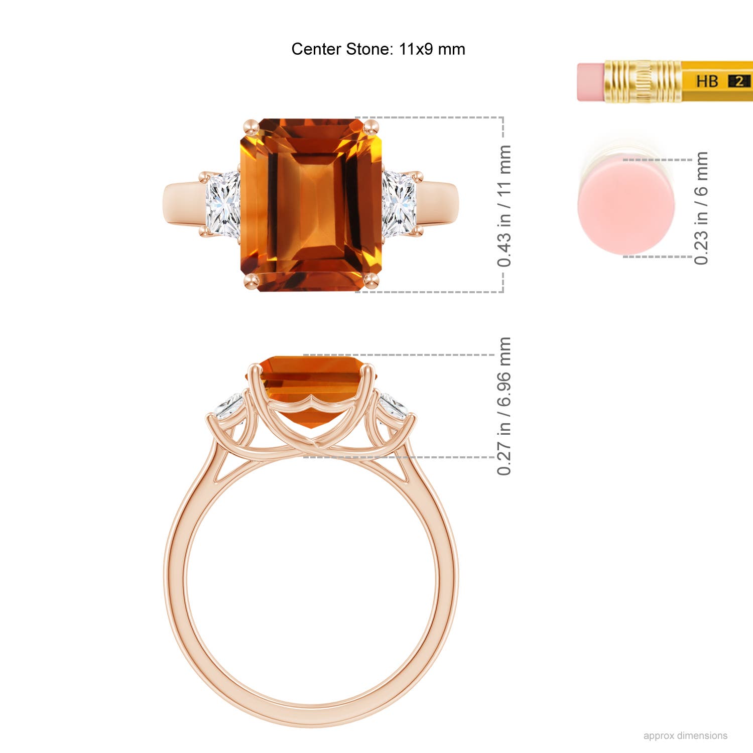 AAAA - Citrine / 4.52 CT / 14 KT Rose Gold