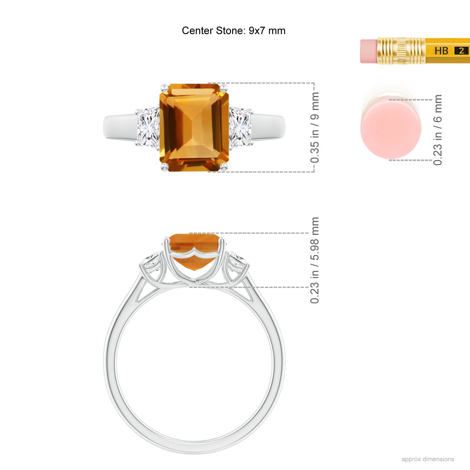 AA - Citrine / 2.42 CT / 14 KT White Gold