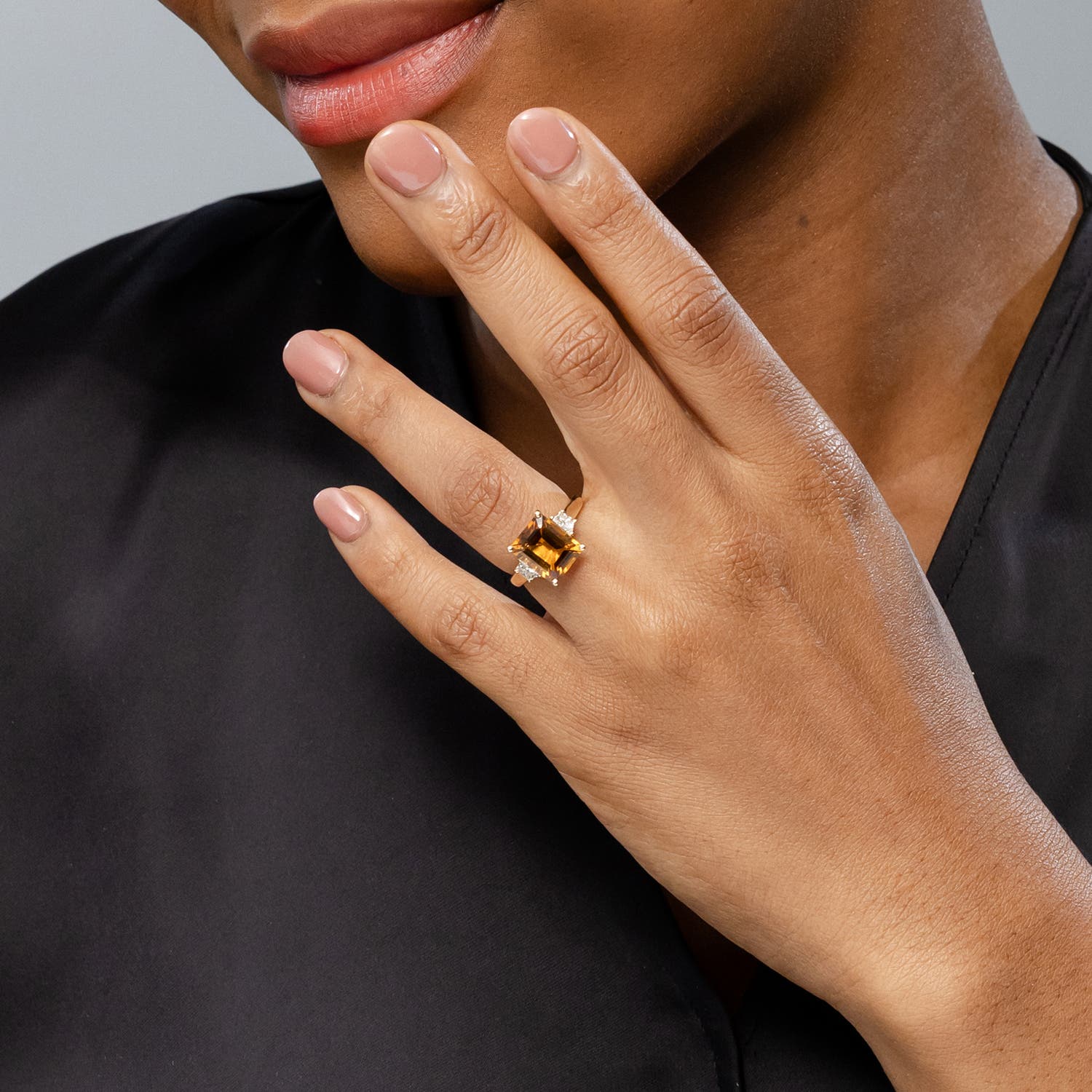 残り僅か！【ALIITA】gold ring with chrysoprase and citrine Bi Maxi 9kt gold ring with chrysoprase and citrine in
