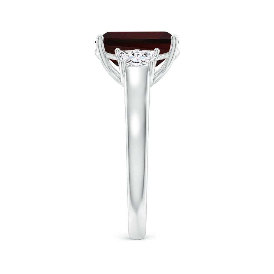 10x8mm A Three Stone Emerald-Cut Garnet and Diamond Ring in P950 Platinum side 299