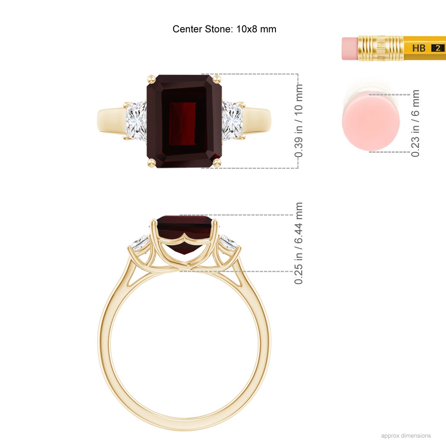 A - Garnet / 4.32 CT / 14 KT Yellow Gold