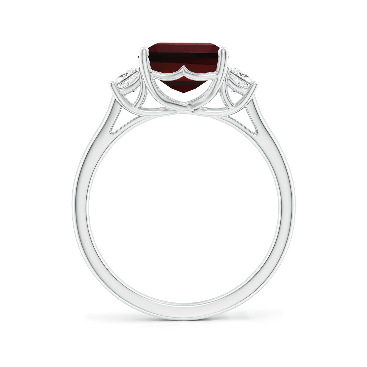 AAA - Garnet / 4.32 CT / 14 KT White Gold