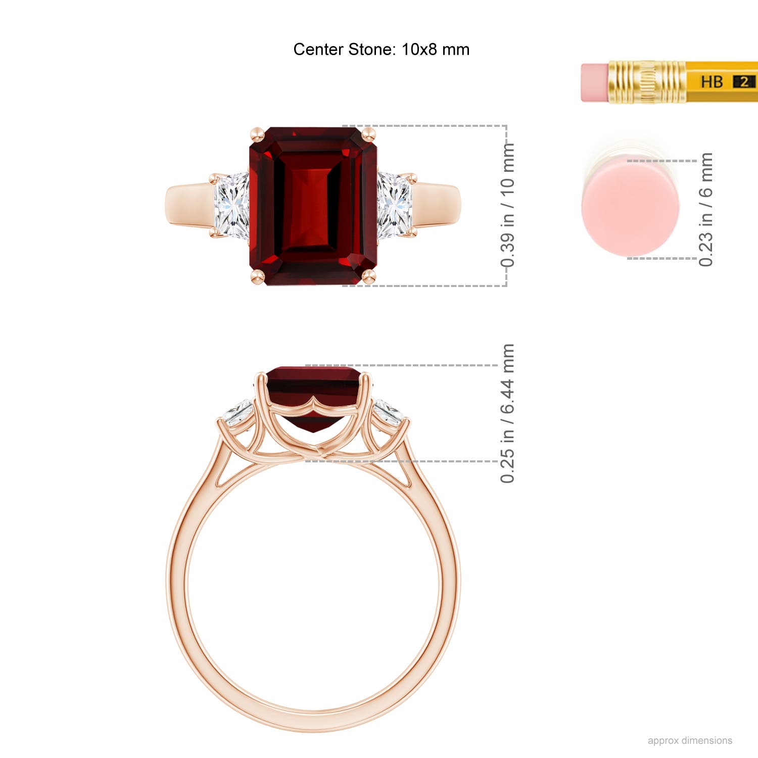 AAAA - Garnet / 4.32 CT / 14 KT Rose Gold