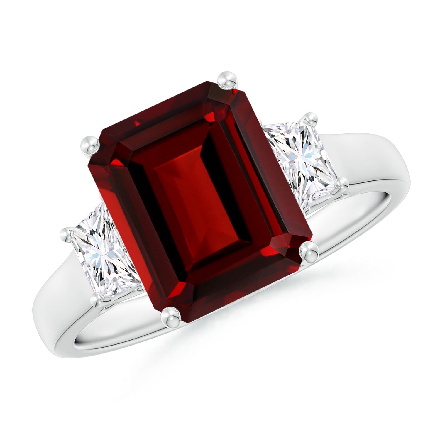 AAAA - Garnet / 4.32 CT / 14 KT White Gold