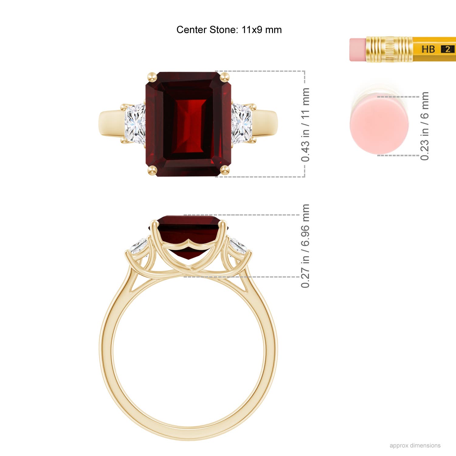 AA - Garnet / 5.82 CT / 14 KT Yellow Gold