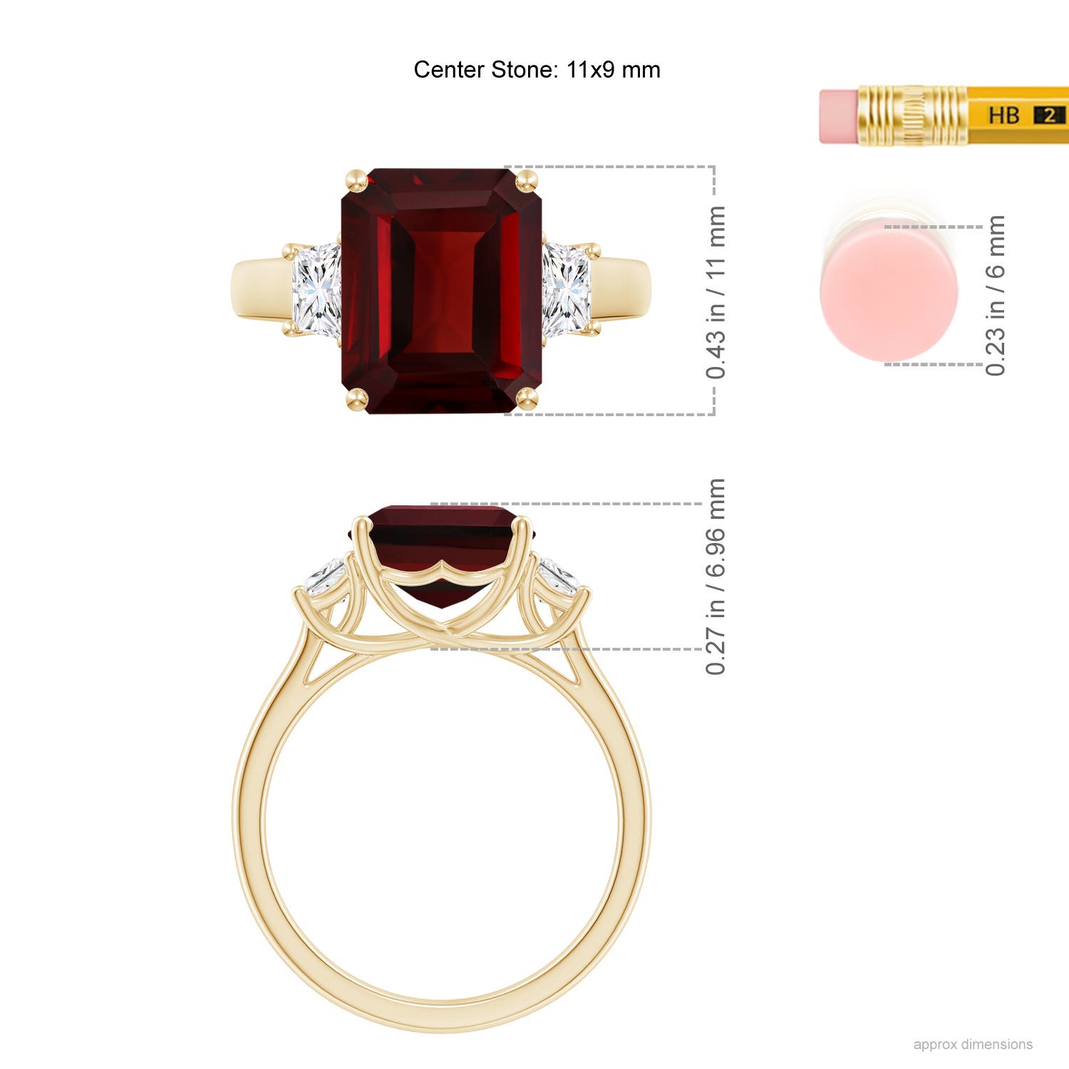 AAA - Garnet / 5.82 CT / 14 KT Yellow Gold