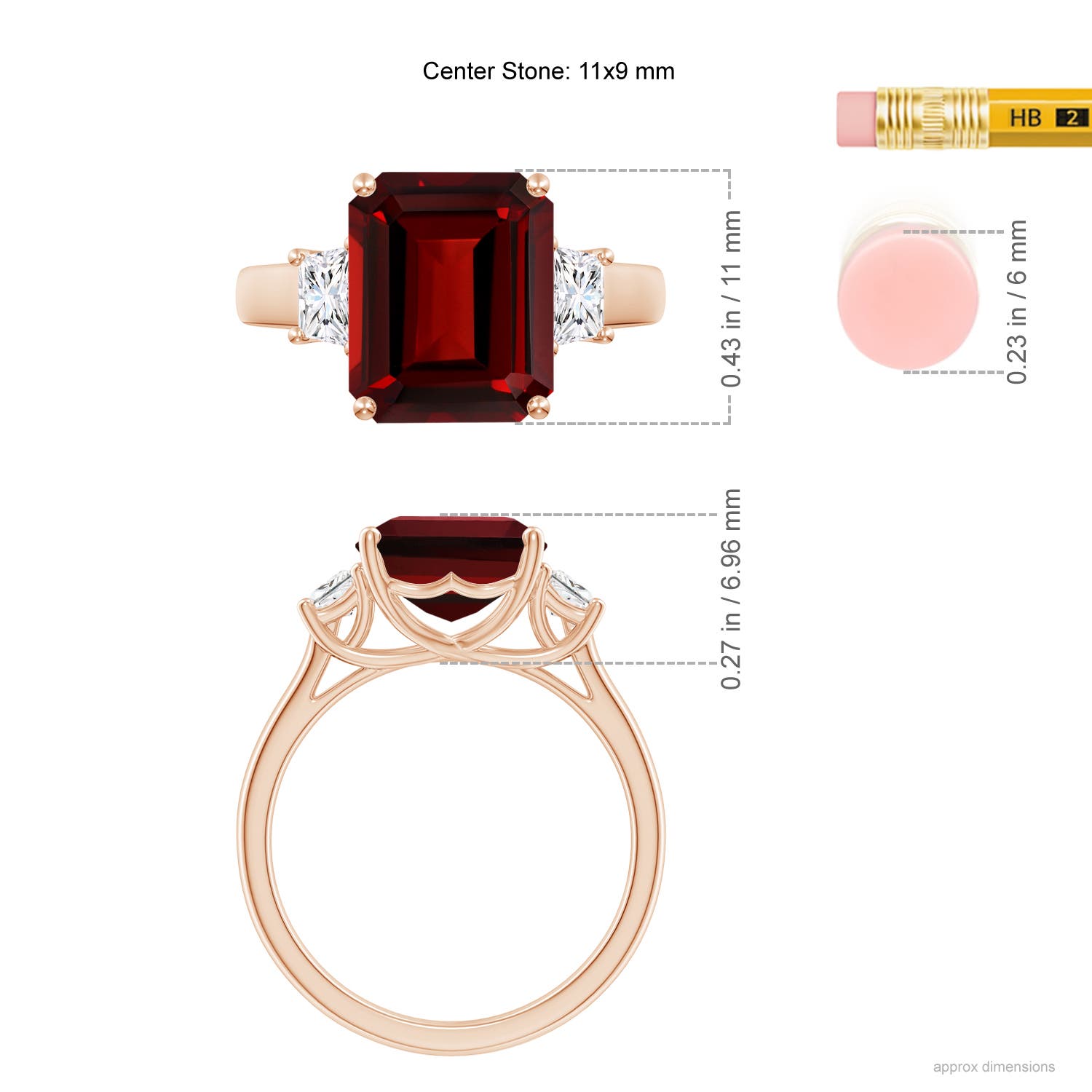 AAAA - Garnet / 5.82 CT / 14 KT Rose Gold