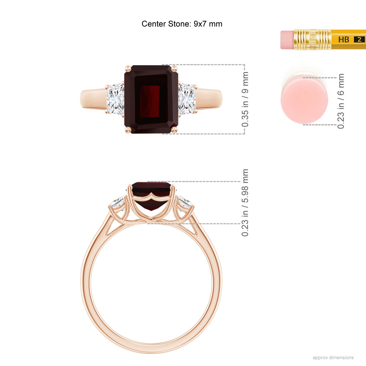 A - Garnet / 3.12 CT / 14 KT Rose Gold