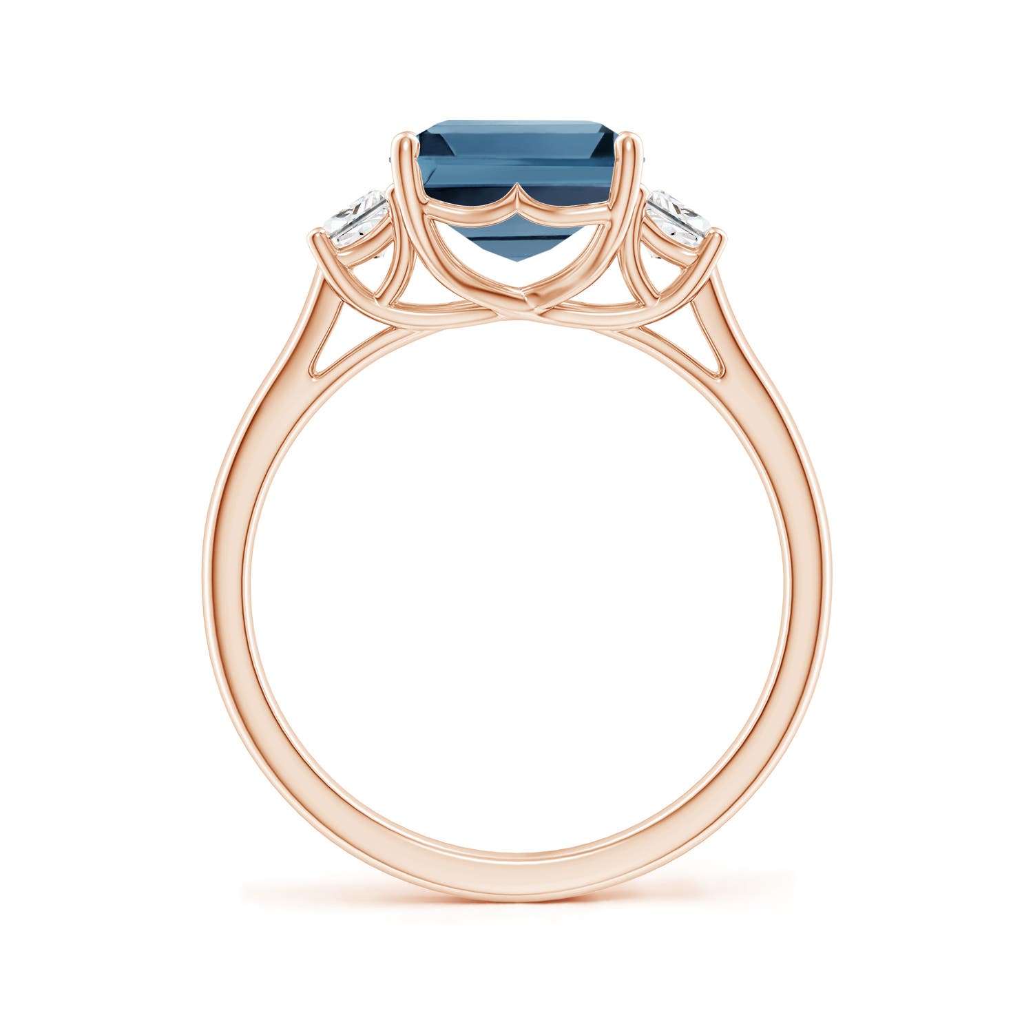 A - London Blue Topaz / 4.32 CT / 14 KT Rose Gold