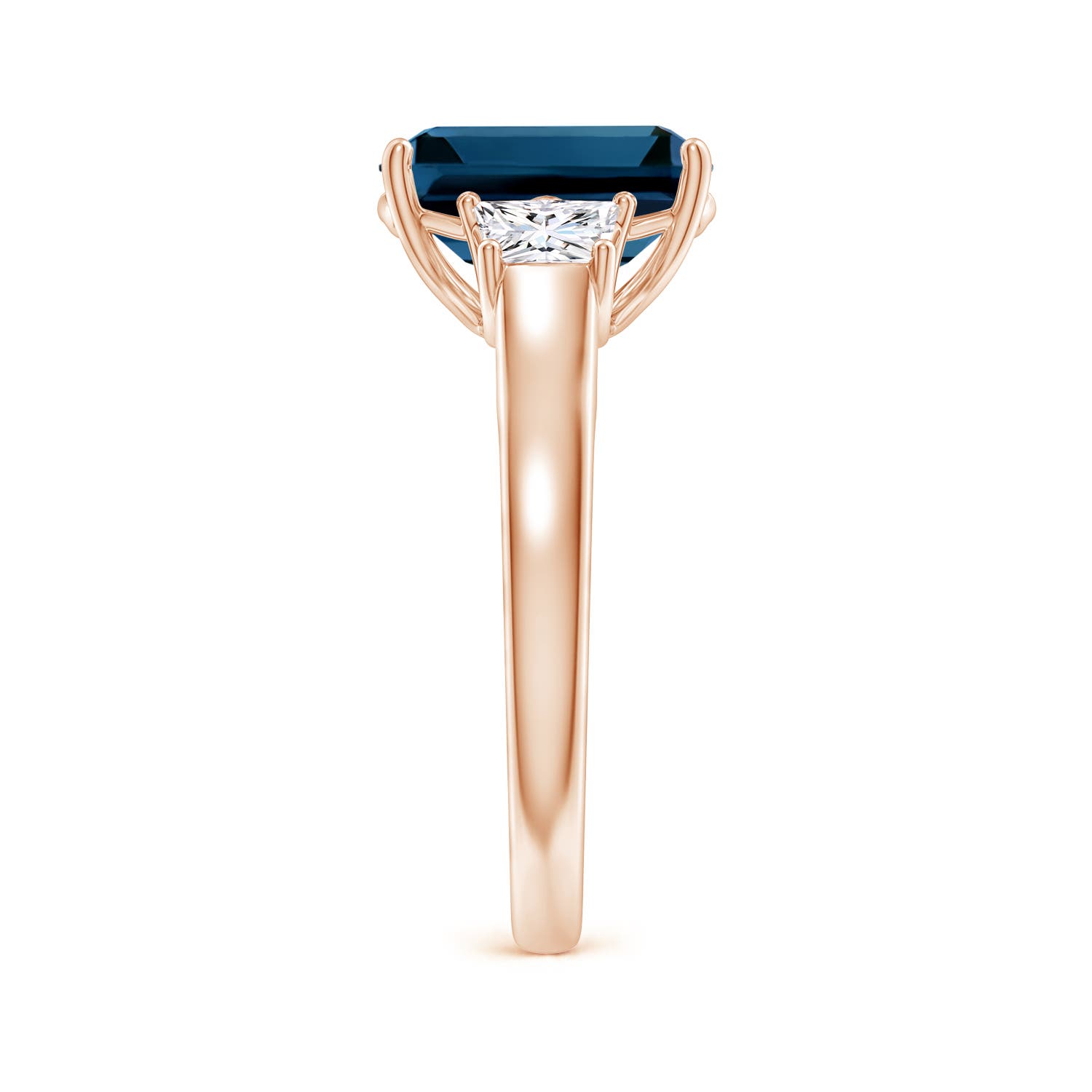 AAAA - London Blue Topaz / 4.32 CT / 14 KT Rose Gold