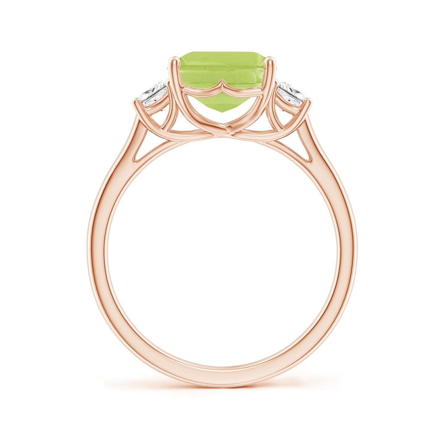 A - Peridot / 3.62 CT / 14 KT Rose Gold